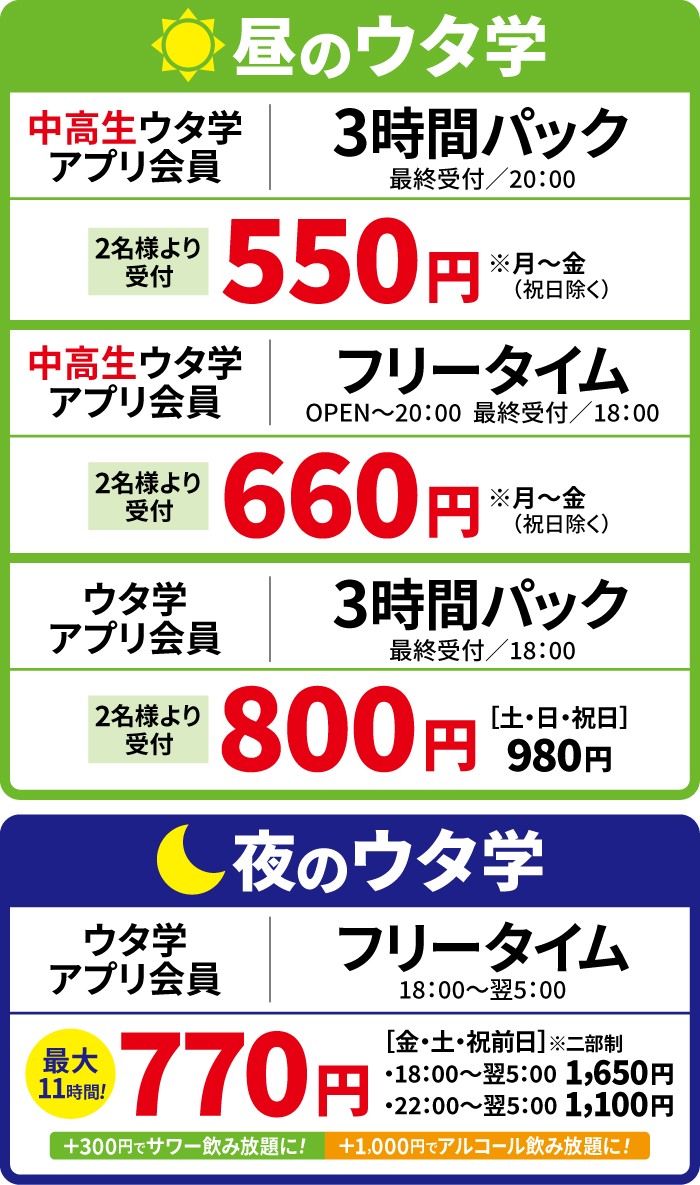 料金表