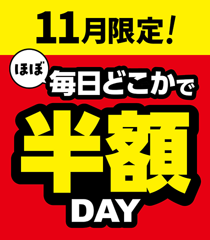 11月限定！【ほぼ】毎日どこかで室料半額DAY！